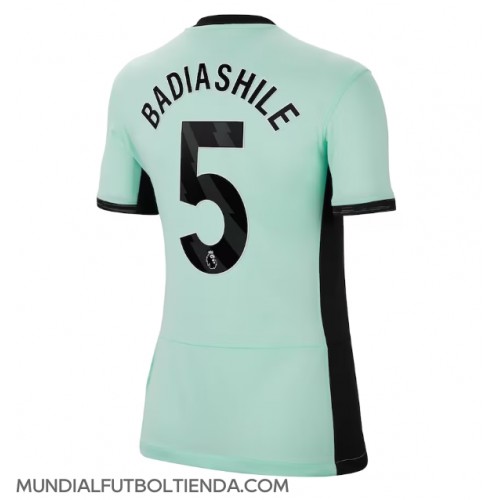 Camiseta Chelsea Benoit Badiashile #5 Tercera Equipación Replica 2023-24 para mujer mangas cortas